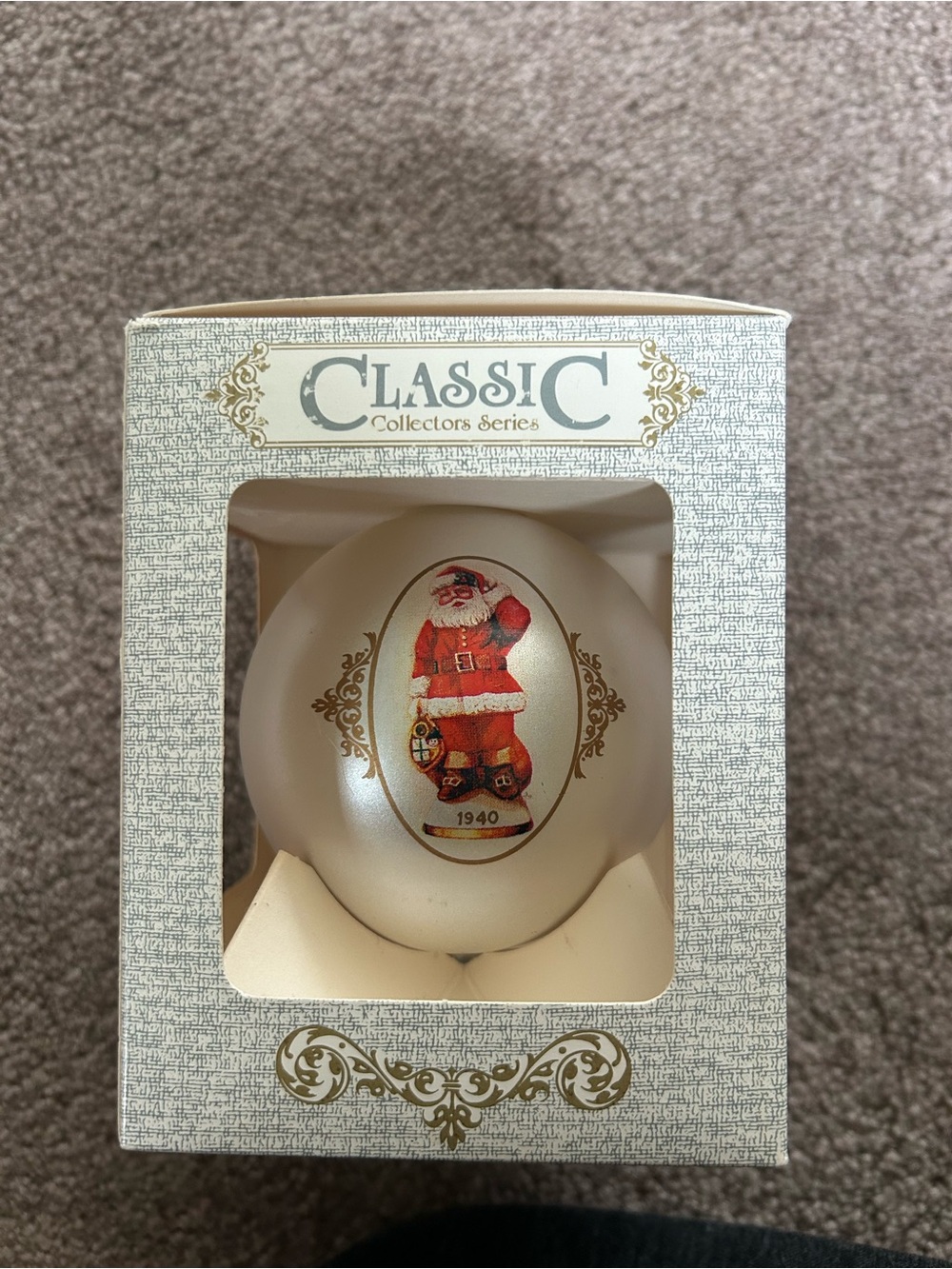 Classic Collectors Series Santa Ornament - White and Red